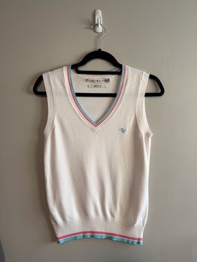Vintage Y2K Sweater Vest Tommy Hilfiger White Cotton Preppy